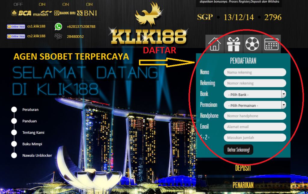 cara daftar casino 338a klik188